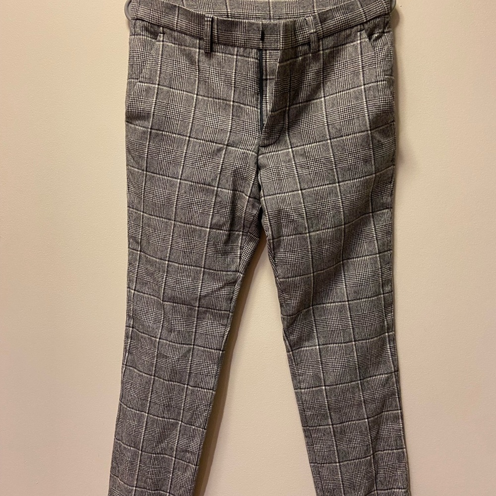 Women's Gray Plaid Pants